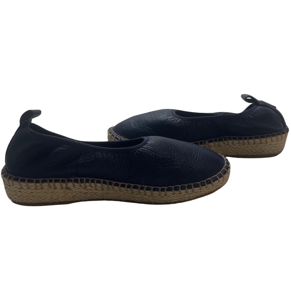 Cole Haan Pinch Weekender Navy Pebbled Leather Espadrille Flats W14365 Womens 7B - Picture 4 of 7